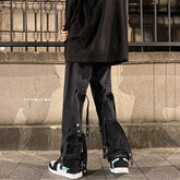 Men Jeans Spring and Autumn Straight Loose Hiphop Bandage Vibe Jeans